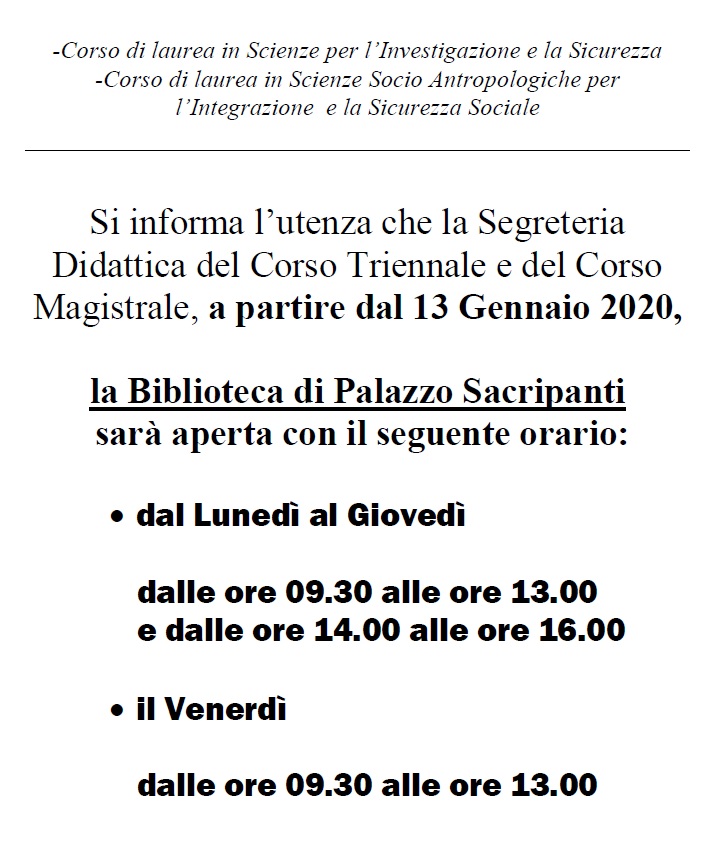 orario biblioteca